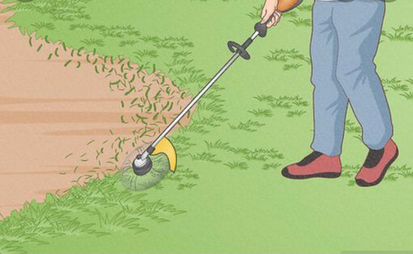 Basic Service: Edging Driveways, Sidewalks, Entrance areas. Weed Trimmer Edging Method.